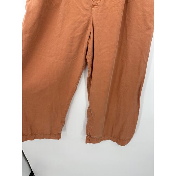 Anthropologie Womens Orange Paperbag High Waisted Pants Size 10 Wide Leg Loose - Picture 3 of 8